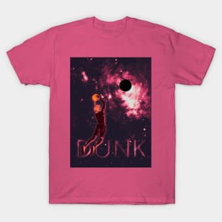 Space Dunk Basket ball Illustration T-Shirt